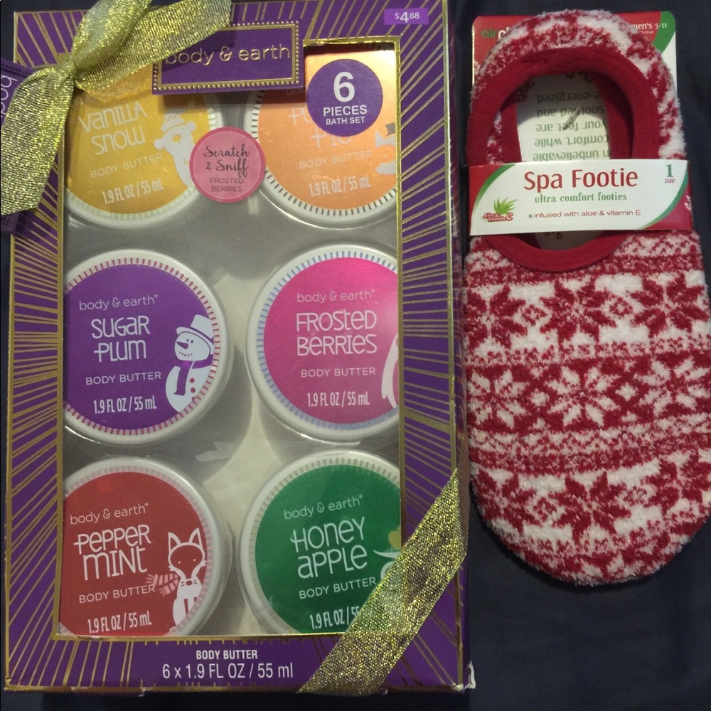 Body butter set and spa footies and bath&body work